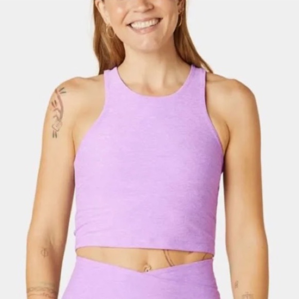 Beyond Yoga Spacedye Focus Cropped Tank Crisp Lavender Heather